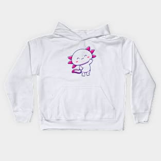 Smiling Axolotl Design T-shirt Hoodies Kids Hoodie